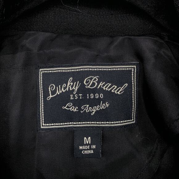 Lucky Brand Long Line Blazer Jacket Womens Size Medium Black Single Button - Picture 5 of 7